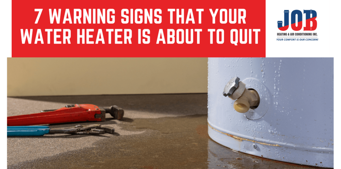 Words 7 warning signs that your water heater is about to quit JOB Heating and air conditioning picture of water heater leaking